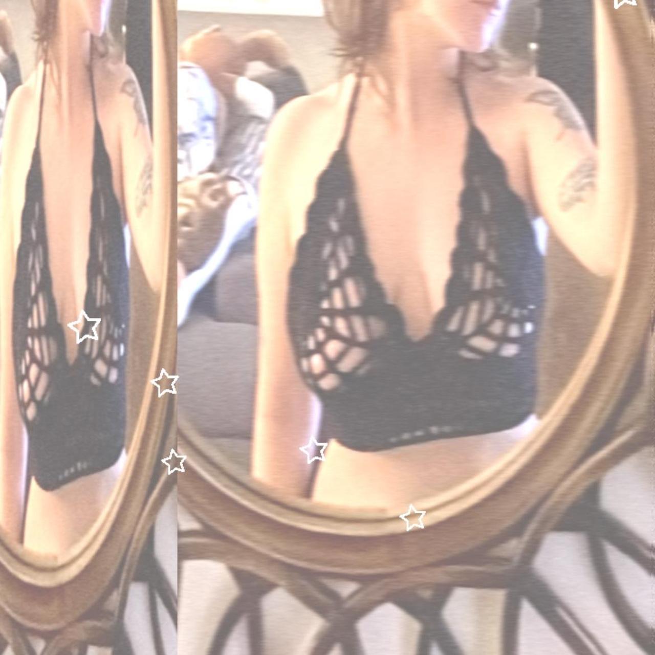 Super sexy black spiderweb see through bra top with - Depop