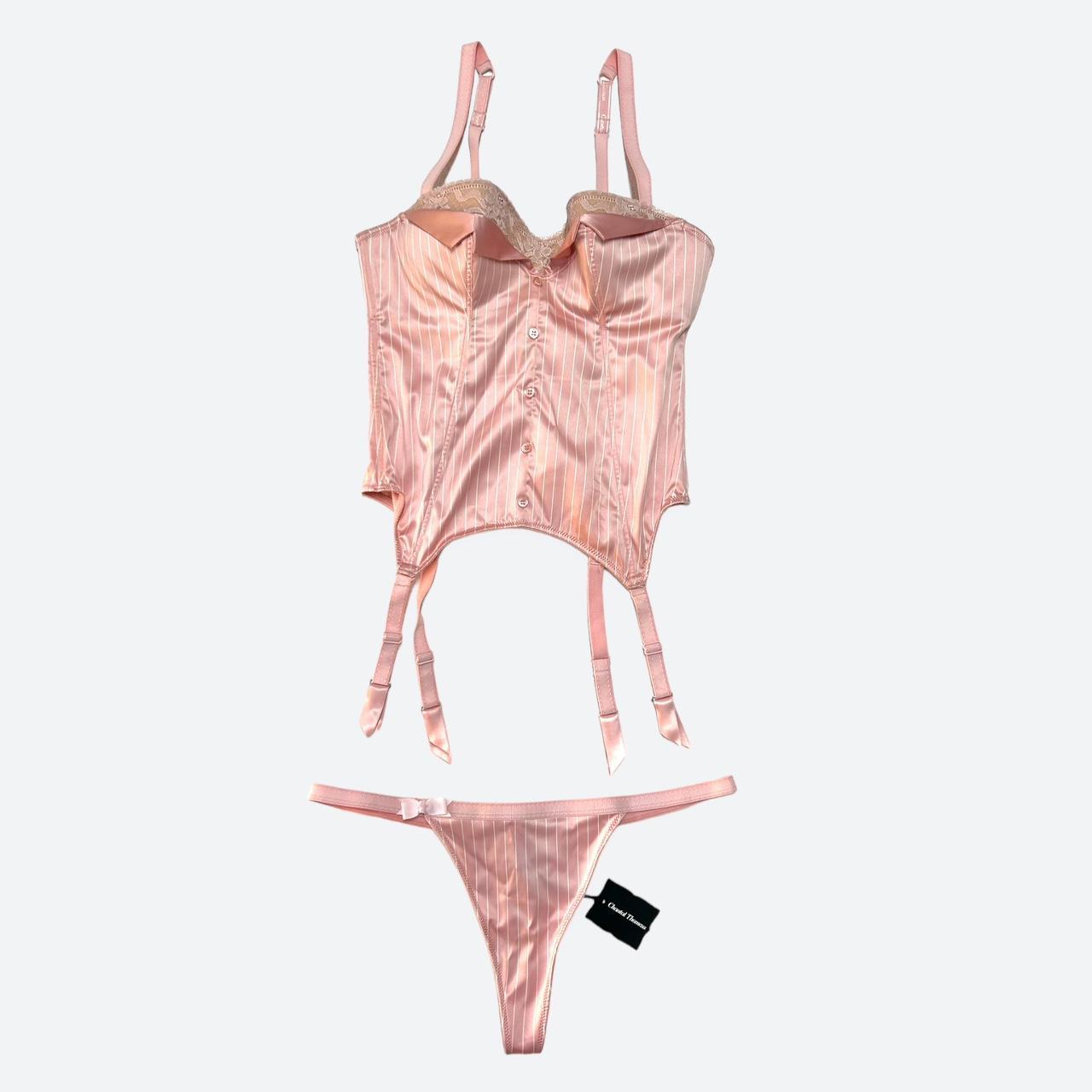 Chantal Thomass satin pink French lingerie set.... - Depop