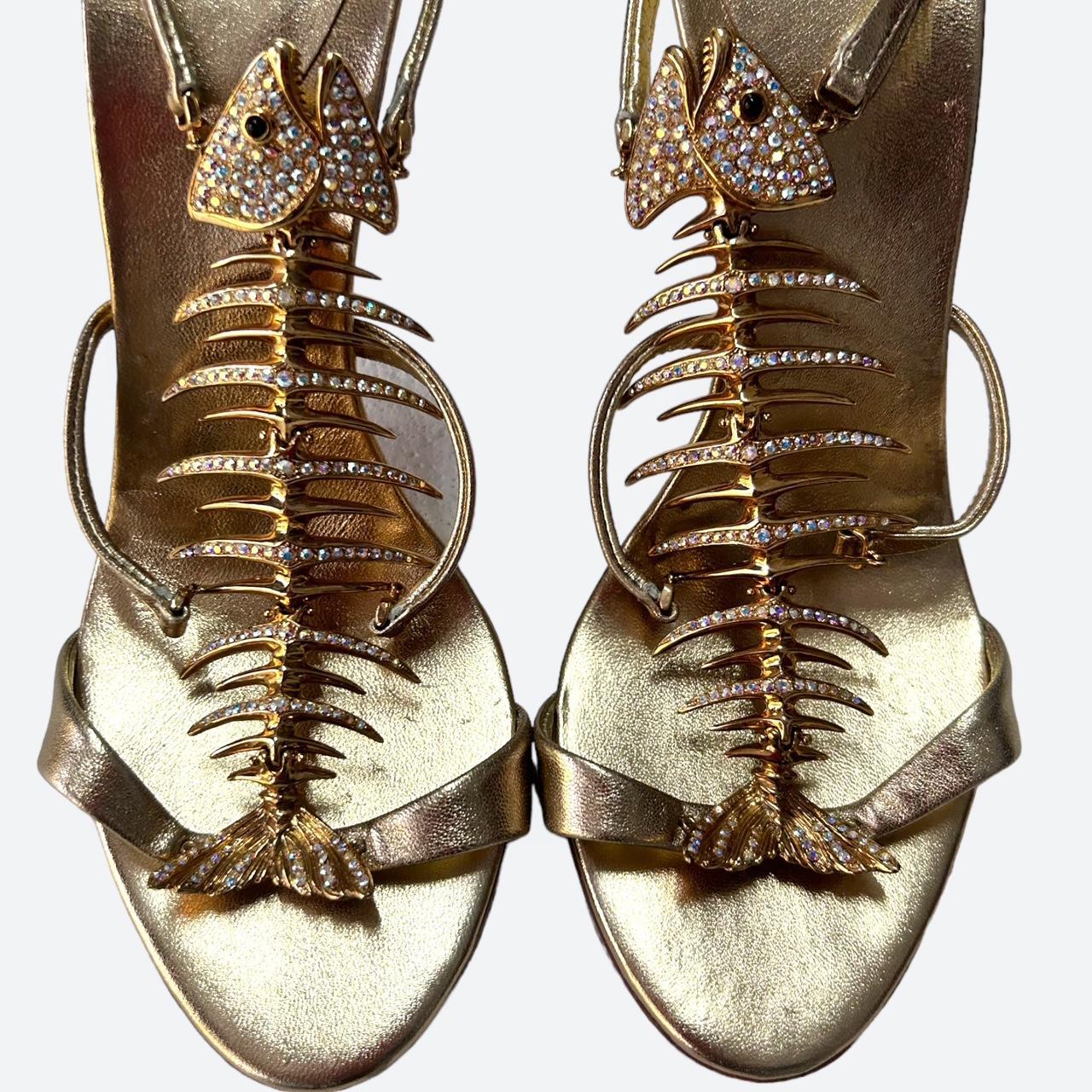 giuseppe zanotti gold shoes