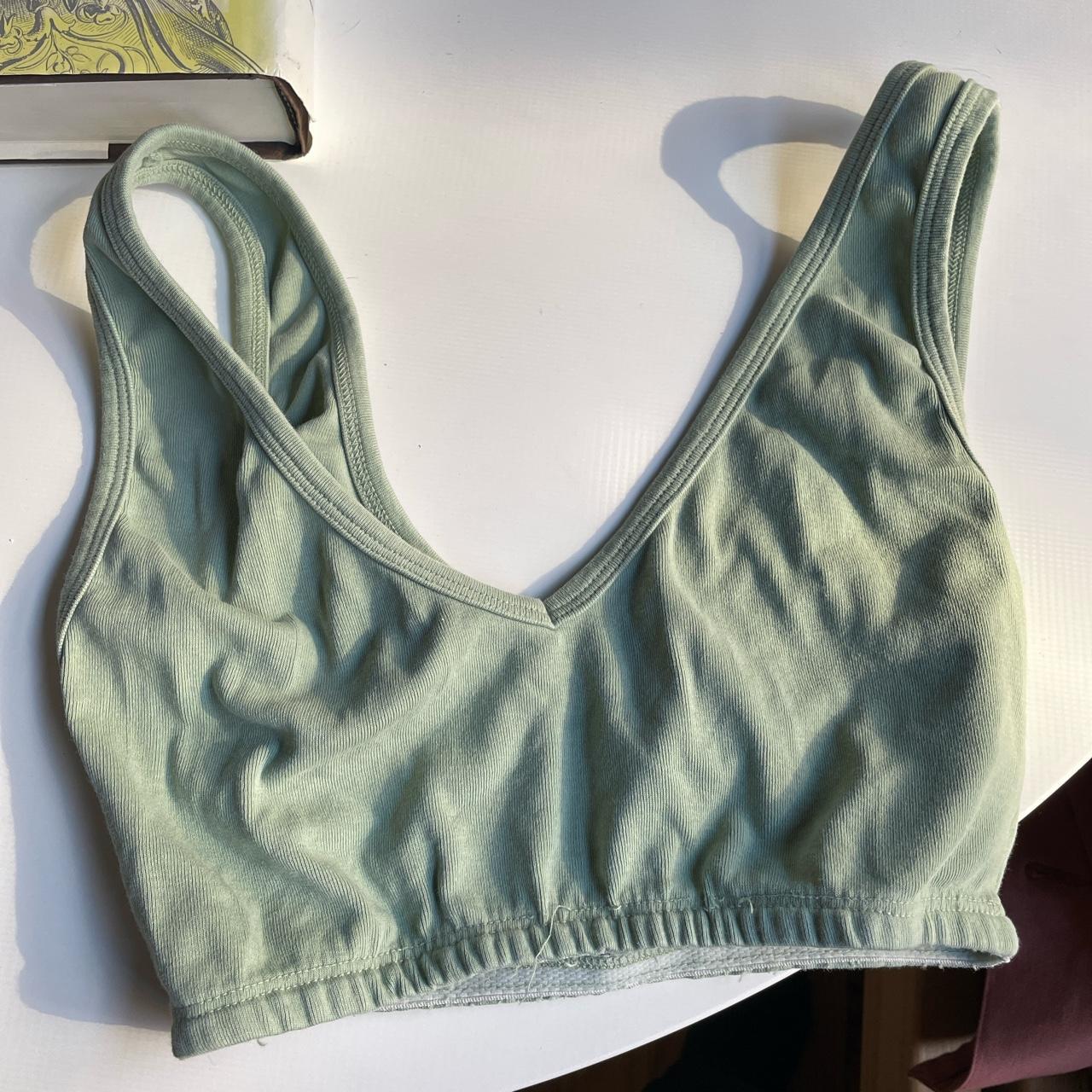 Big Bud Press basic bralette size XS in sage green... - Depop