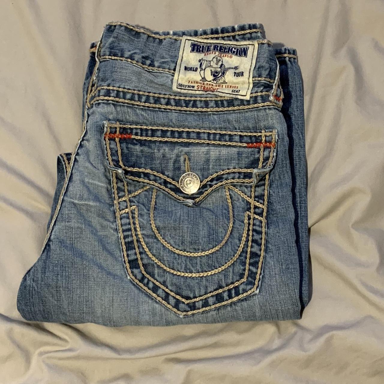 TRUE RELIGION ROPE STITCH JEANS SUPER SICK ROPE... - Depop