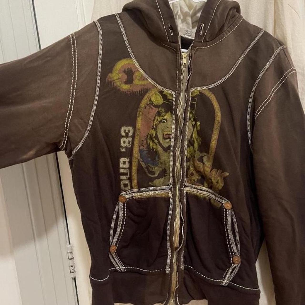 Brown true religion fashion hoodie