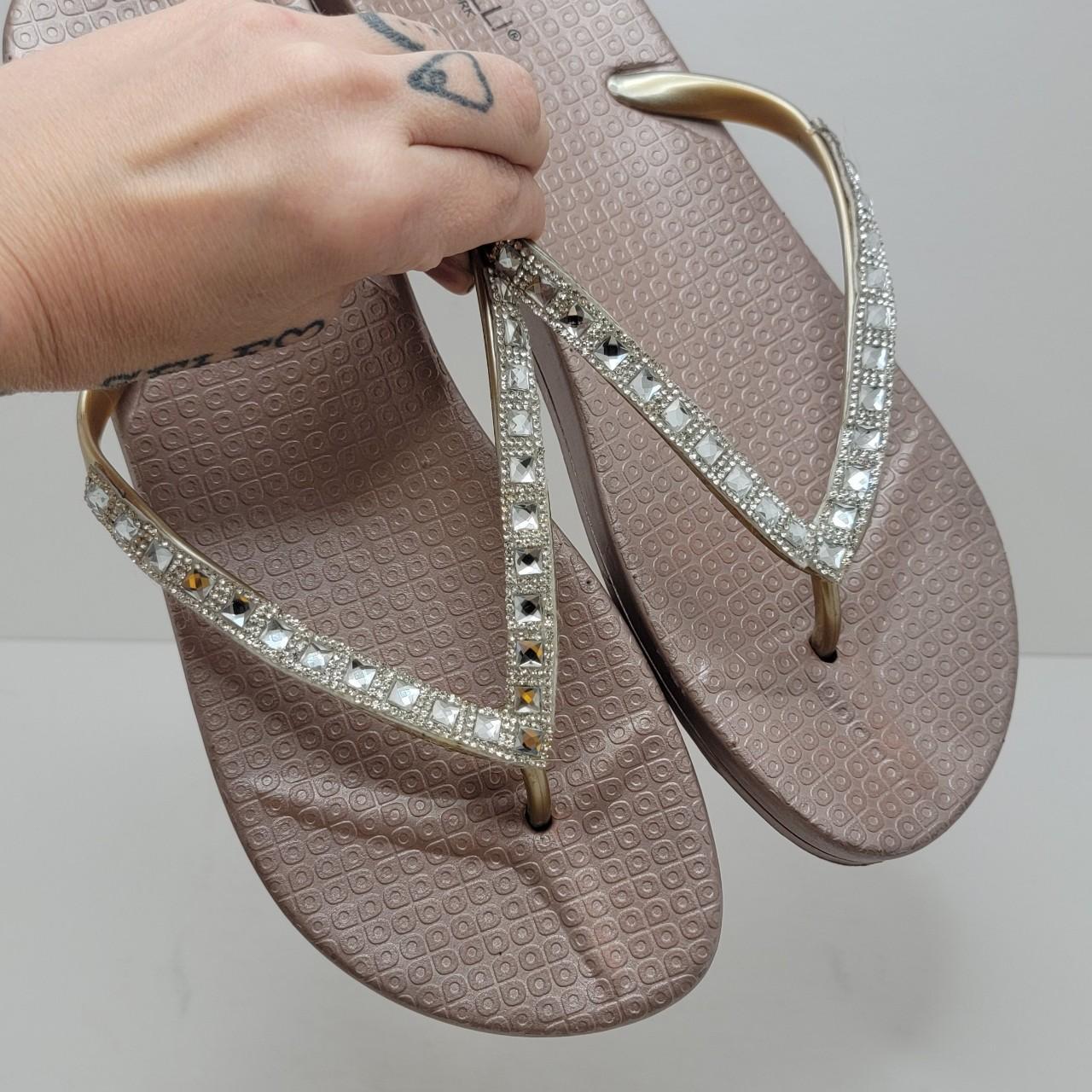 Capelli rhinestone deals flip flops