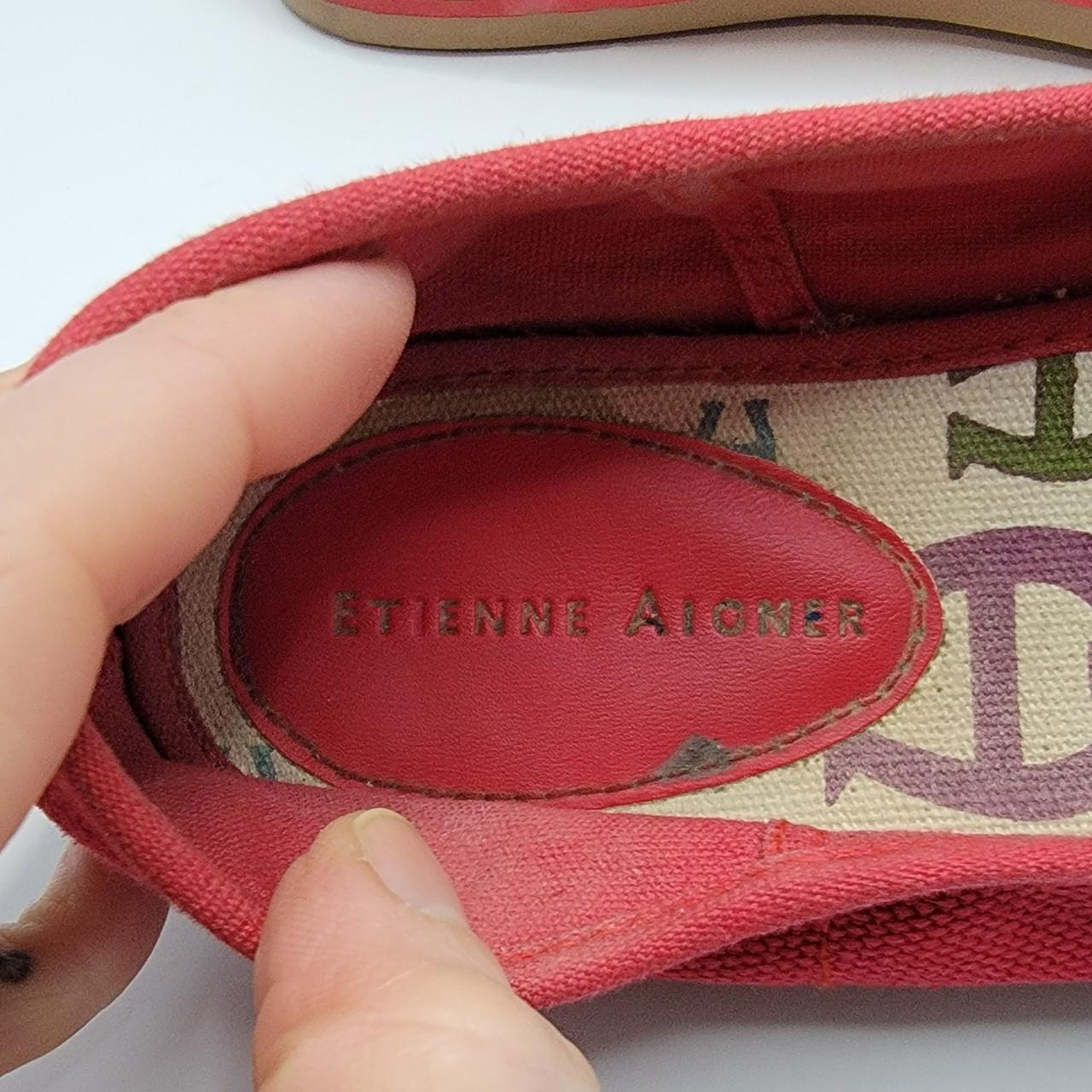 Etienne Aigner E Dazzy red canvas slip on gum sole Depop