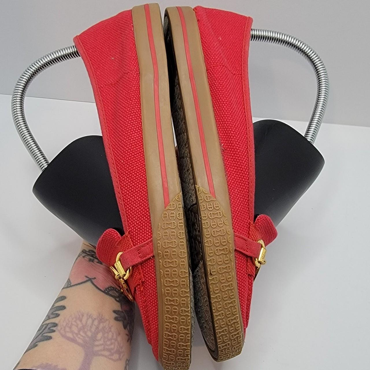 Etienne Aigner E Dazzy red canvas slip on gum sole Depop