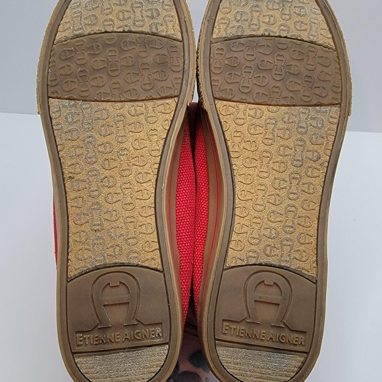 Etienne Aigner E Dazzy red canvas slip on gum sole Depop