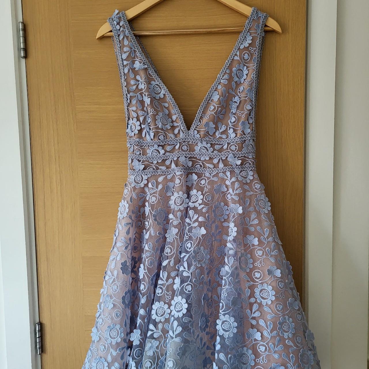 Nadine Merabi Daisy Blue Dress Size small UK 8... - Depop