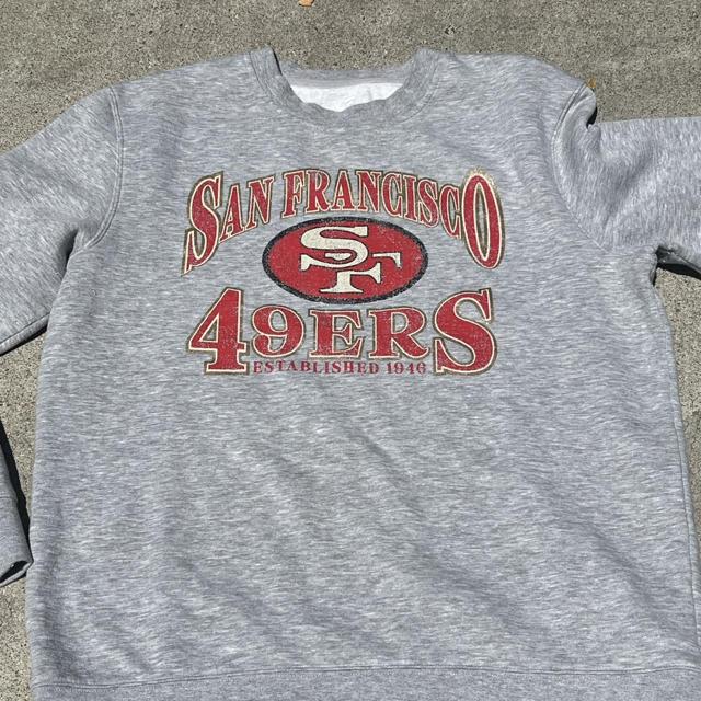 San Francisco 49ERS hoodie. Faded red all over. A - Depop