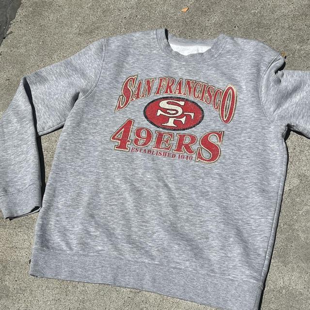 San Francisco 49ERS hoodie. Faded red all over. A - Depop