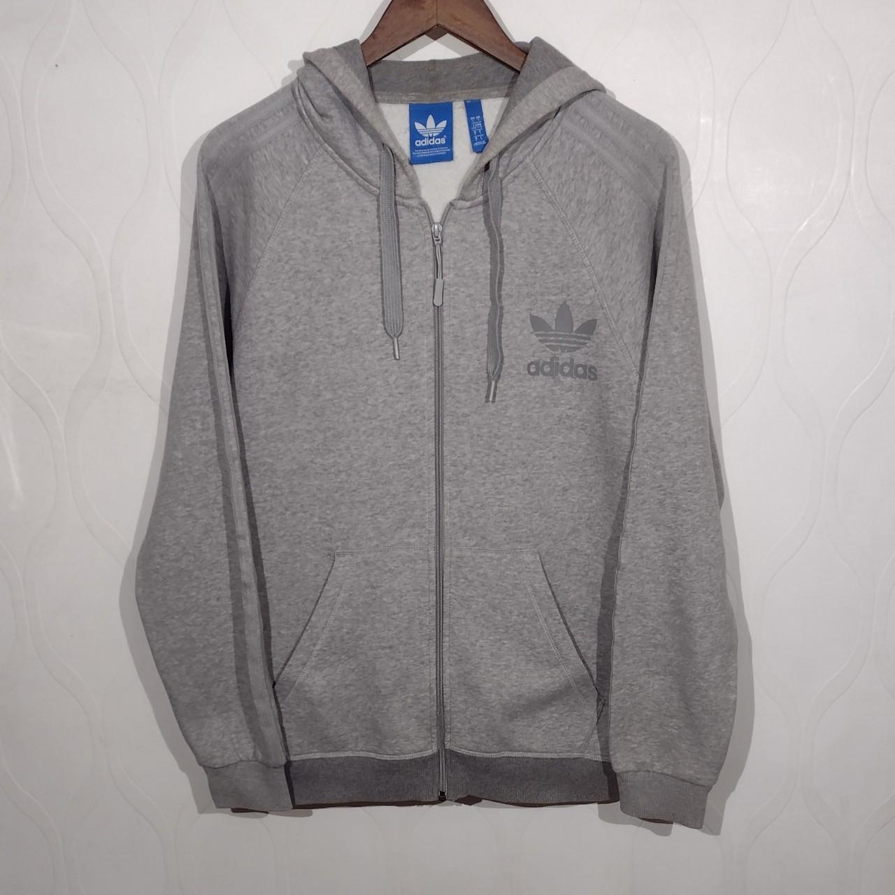 Adidas Men's Grey Hoodie | Depop