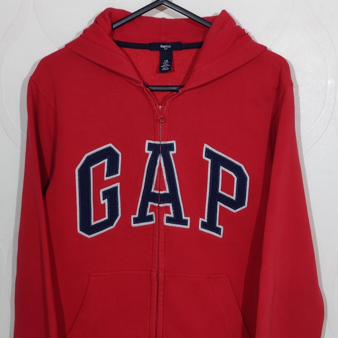 Gap Big Logo Hoodie Jacket Size 12 Years Red Gap... - Depop