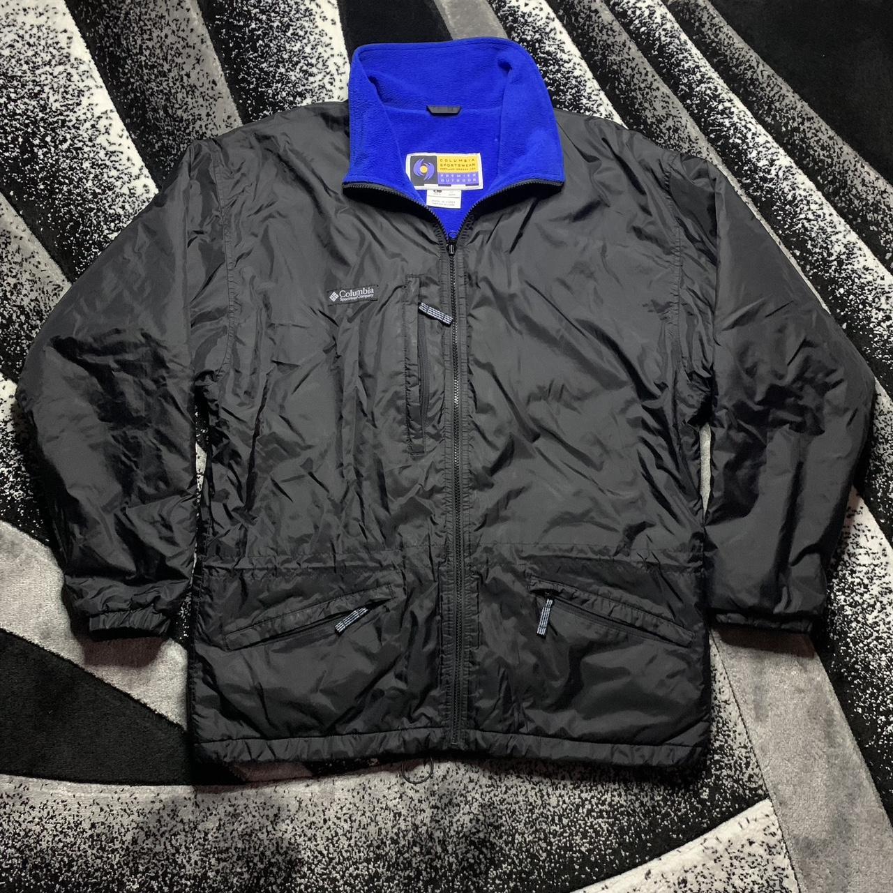 Vintage 90s Columbia Full Zip Black and Blue Fleece...