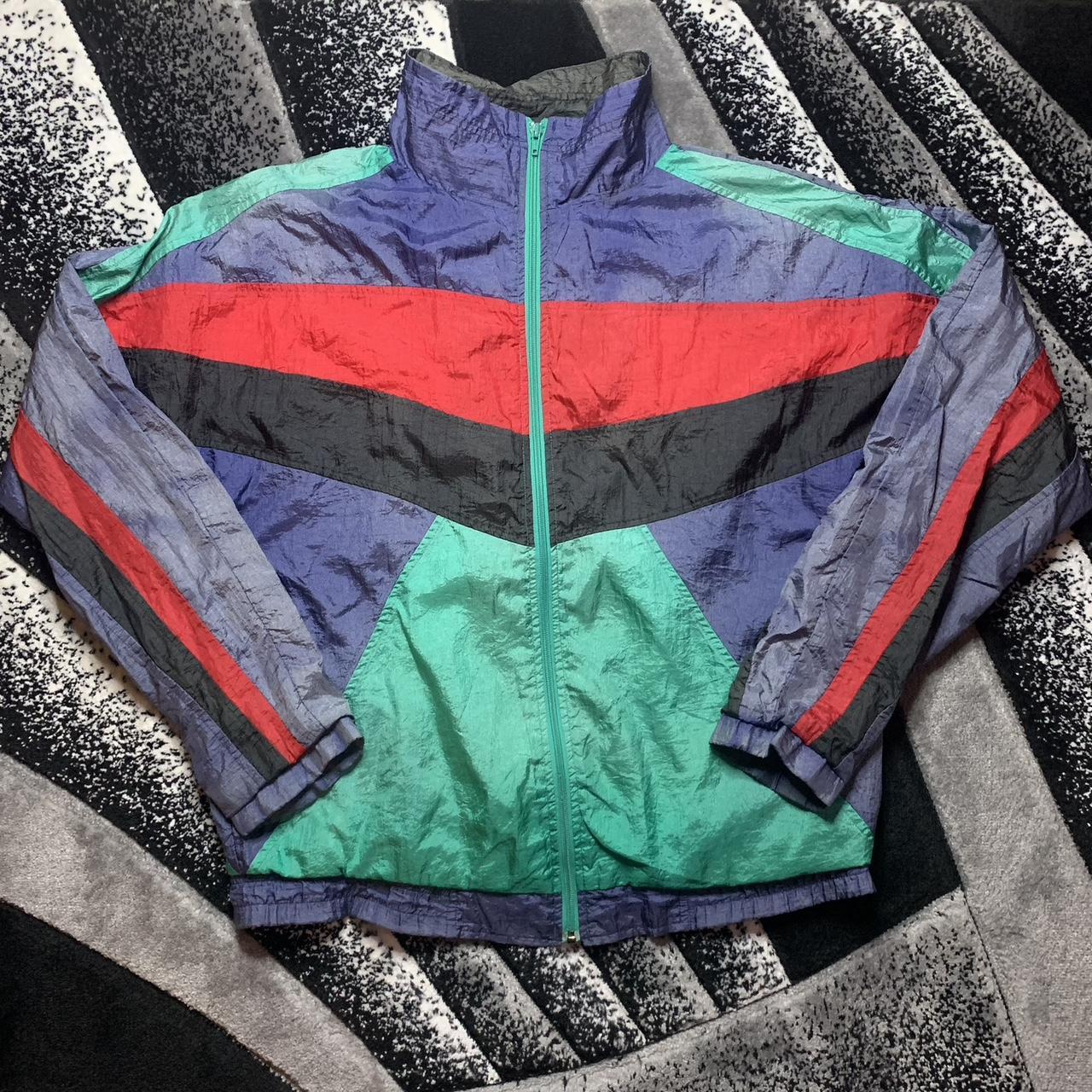 Vintage 90s Blazer Geometric Red, Blue, Green, Black... - Depop