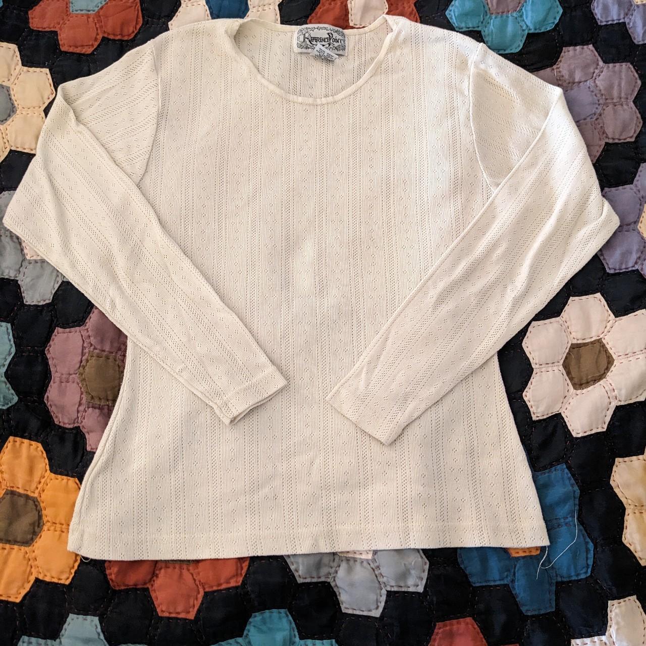 Women's White and Cream Shirt | Depop