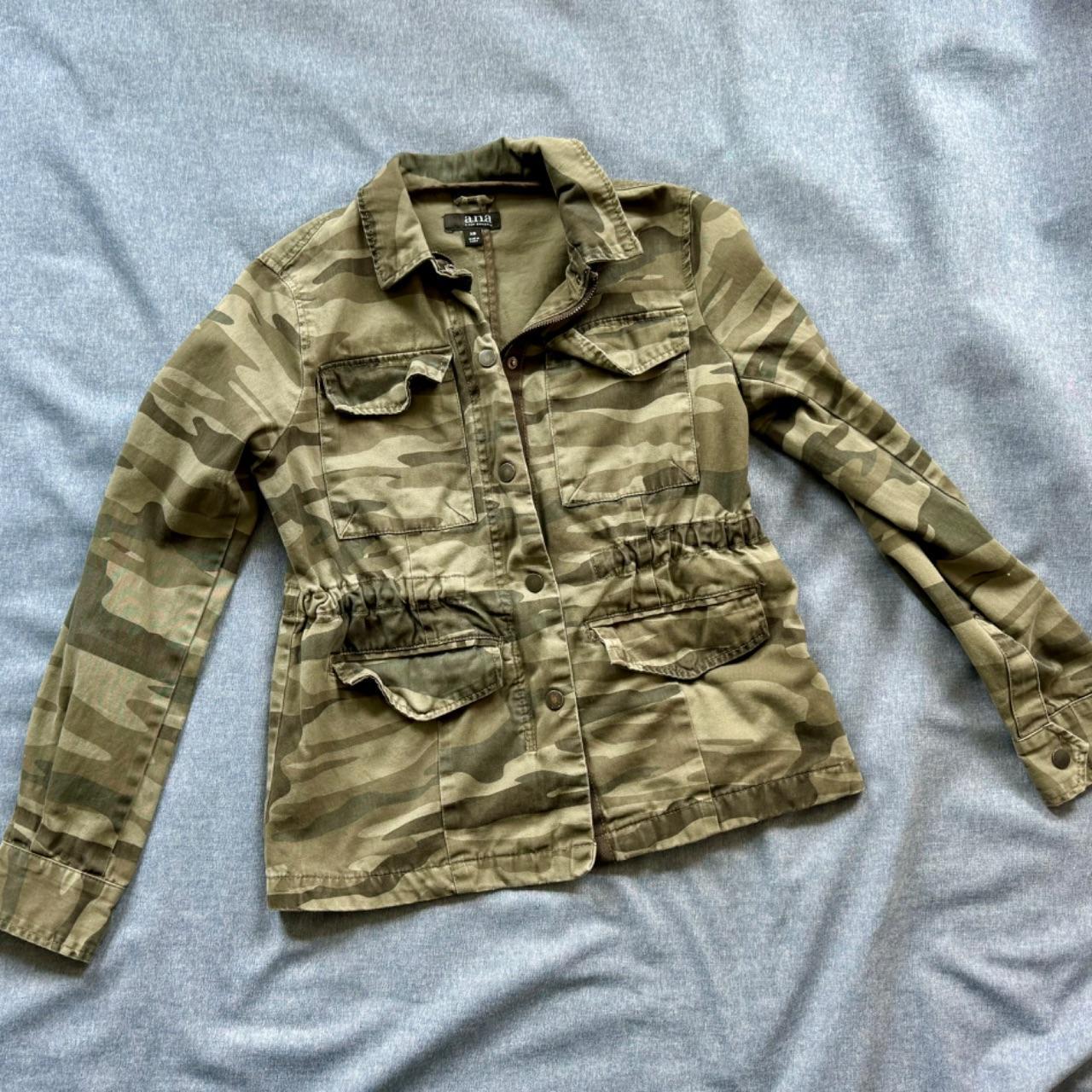 ANA brand camo jacket with fitted waistband and. Depop