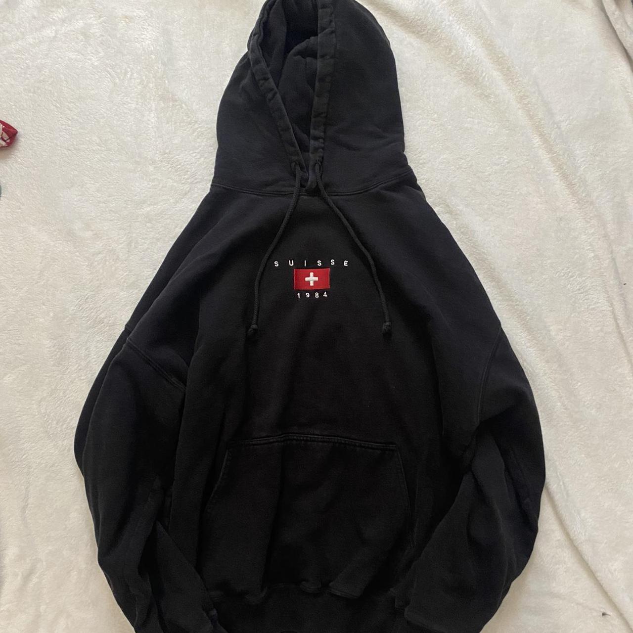 brandy melville black suisse hoodie sweatshirt... Depop