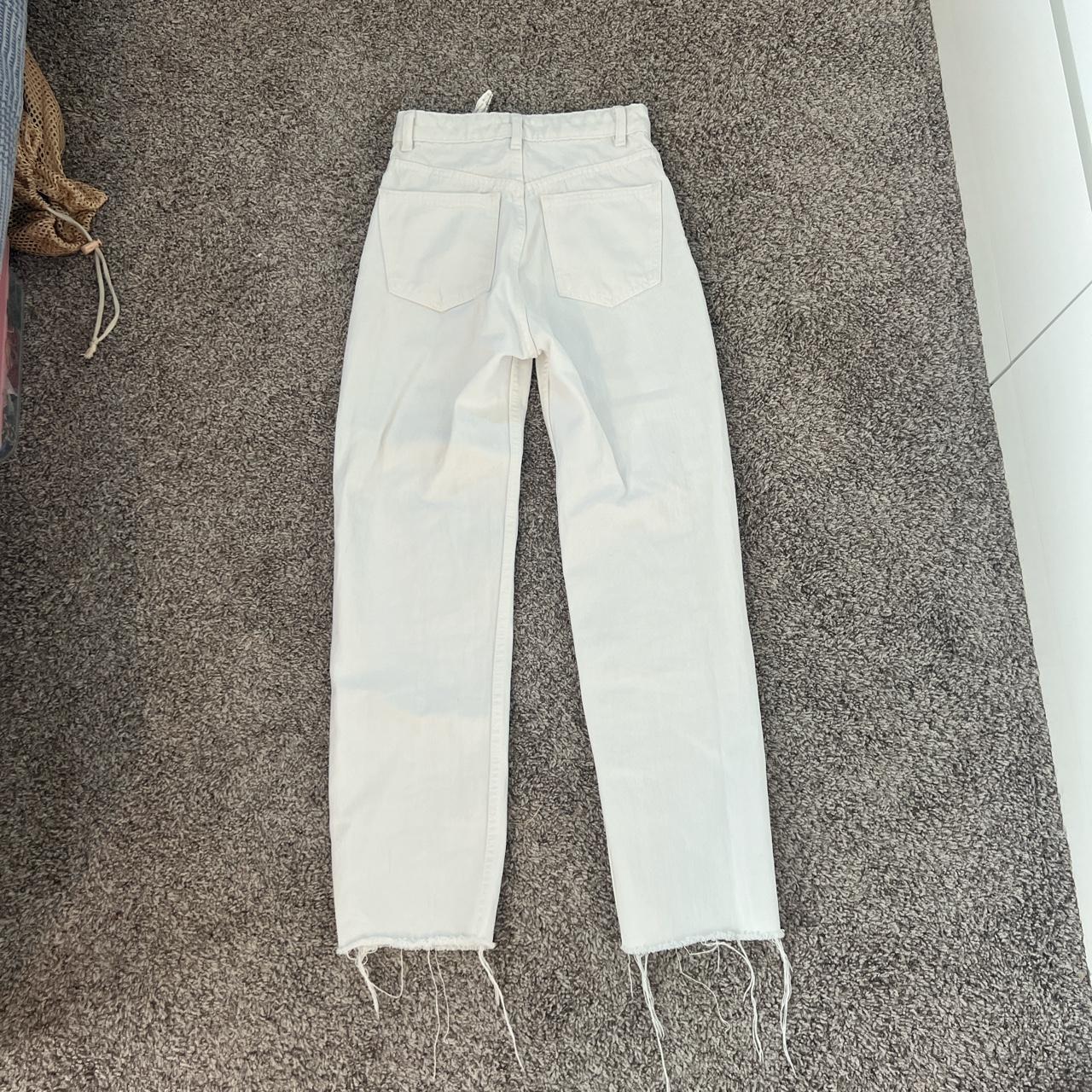 white high waisted zara jeans - Depop