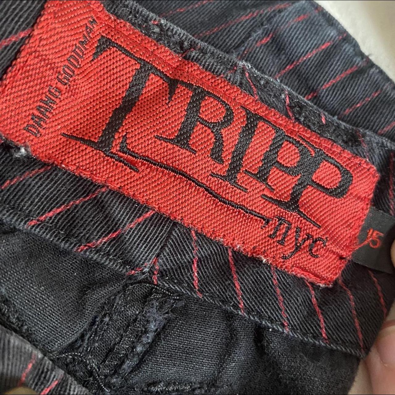 Tripp NYC Women's Black and Red Trousers | Depop