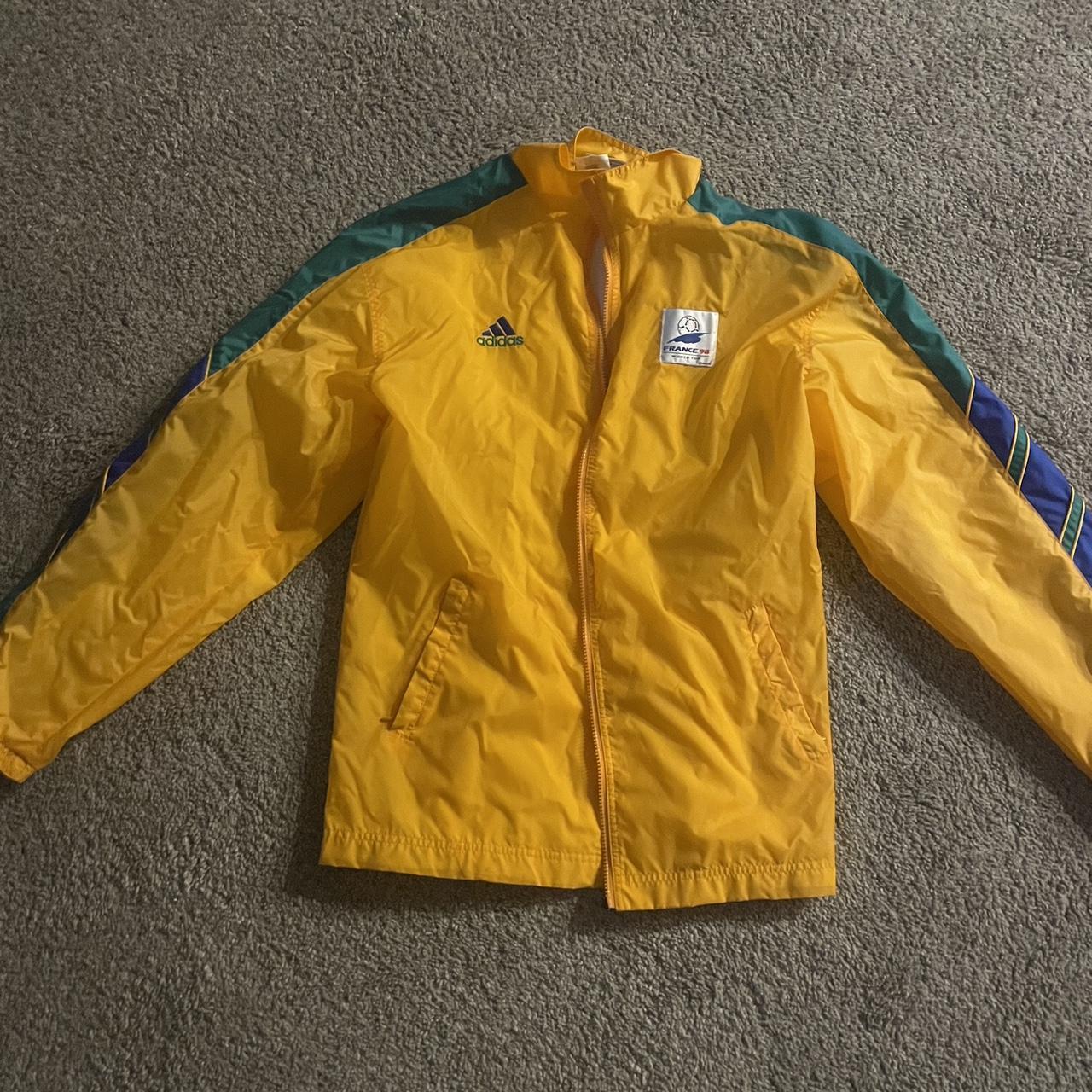 Adidas Men's Yellow and Green Jacket | Depop