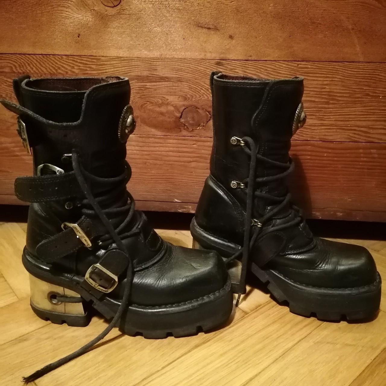 New Rock Women's Black Boots | Depop