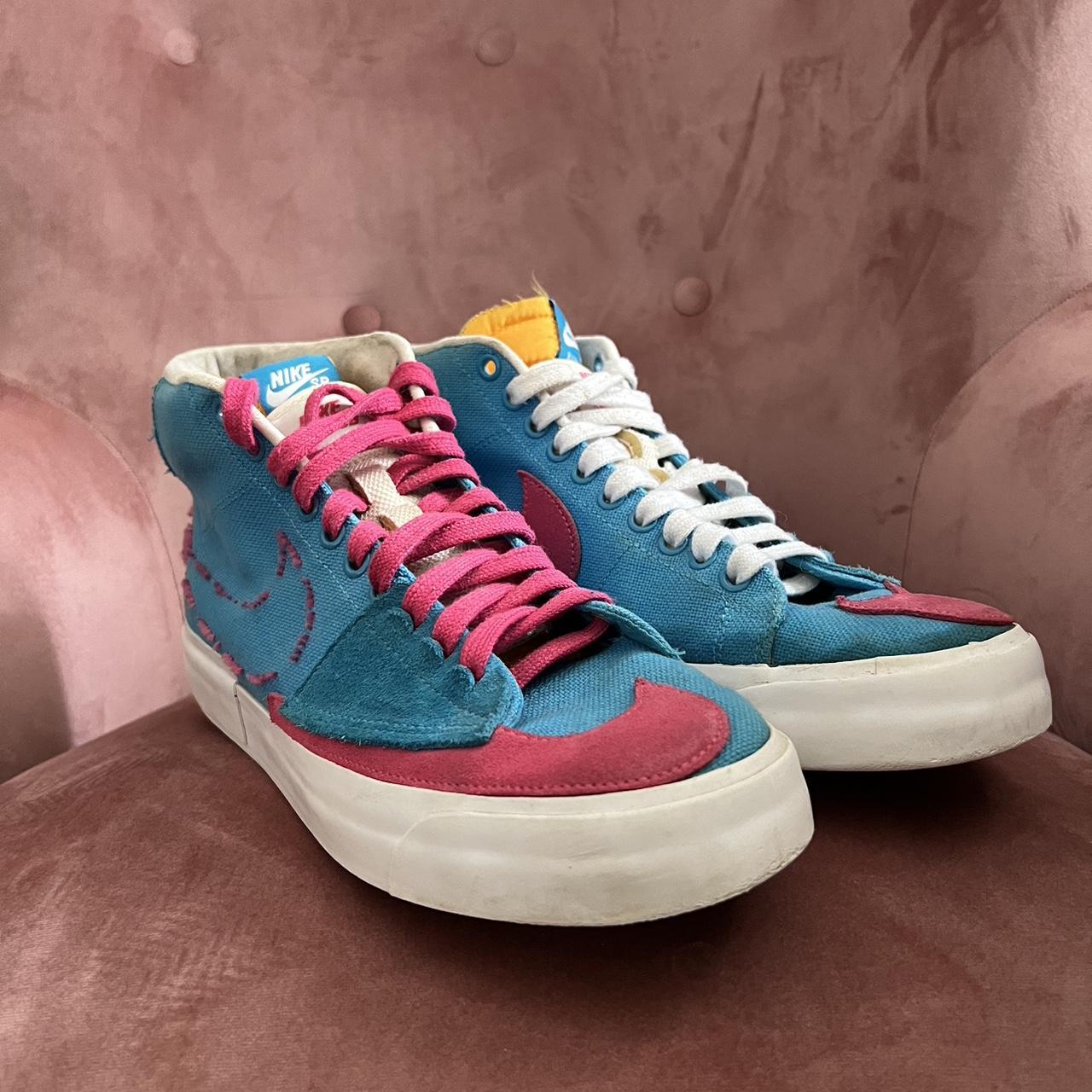 Nike blazer mid hack pack Blue pink Size uk 8.5 Used Depop