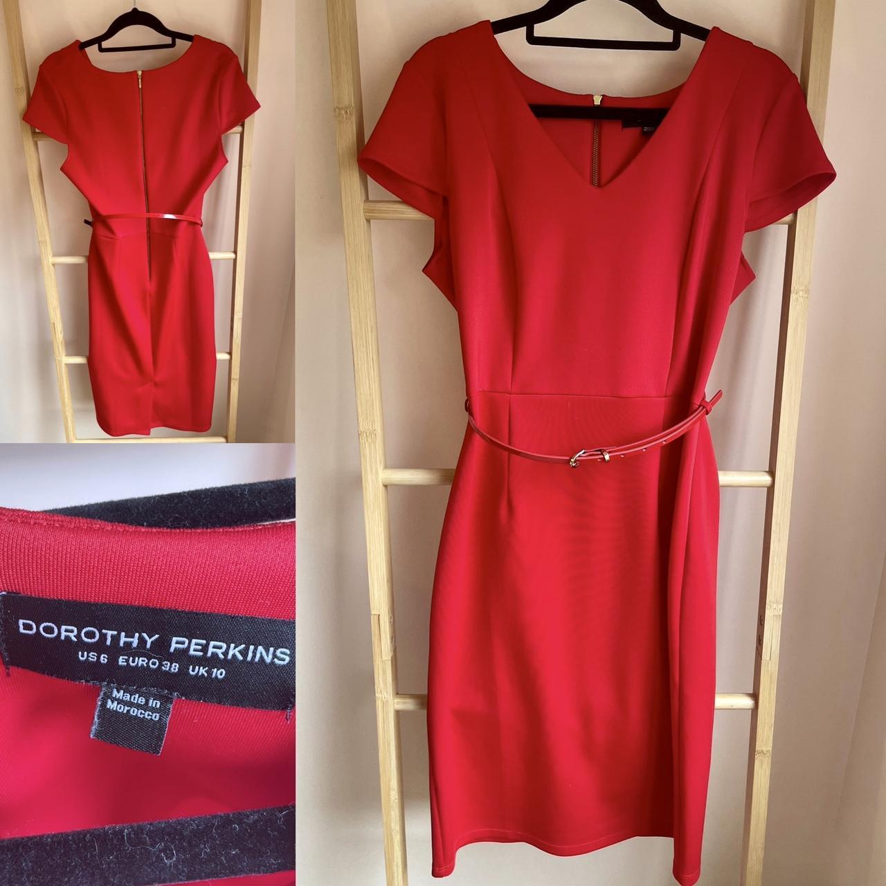 Dorothy Perkins Red Dress Red Belt Included Perfect Depop 0628