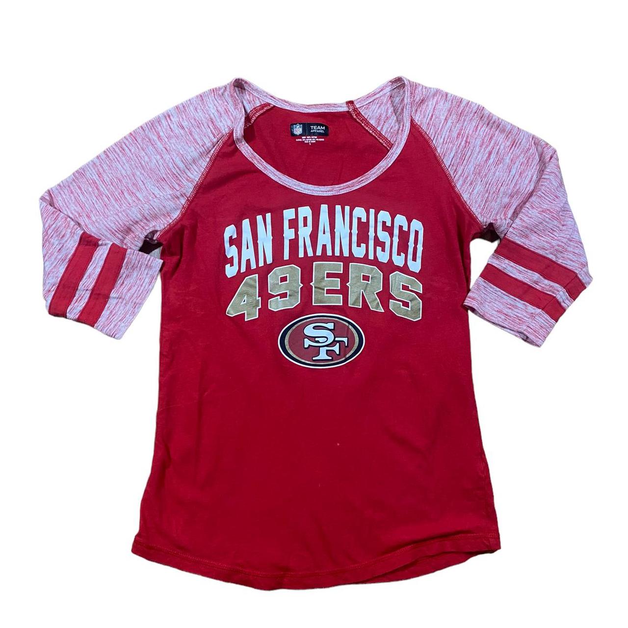 San Francisco 49ers women's top in bright red with - Depop