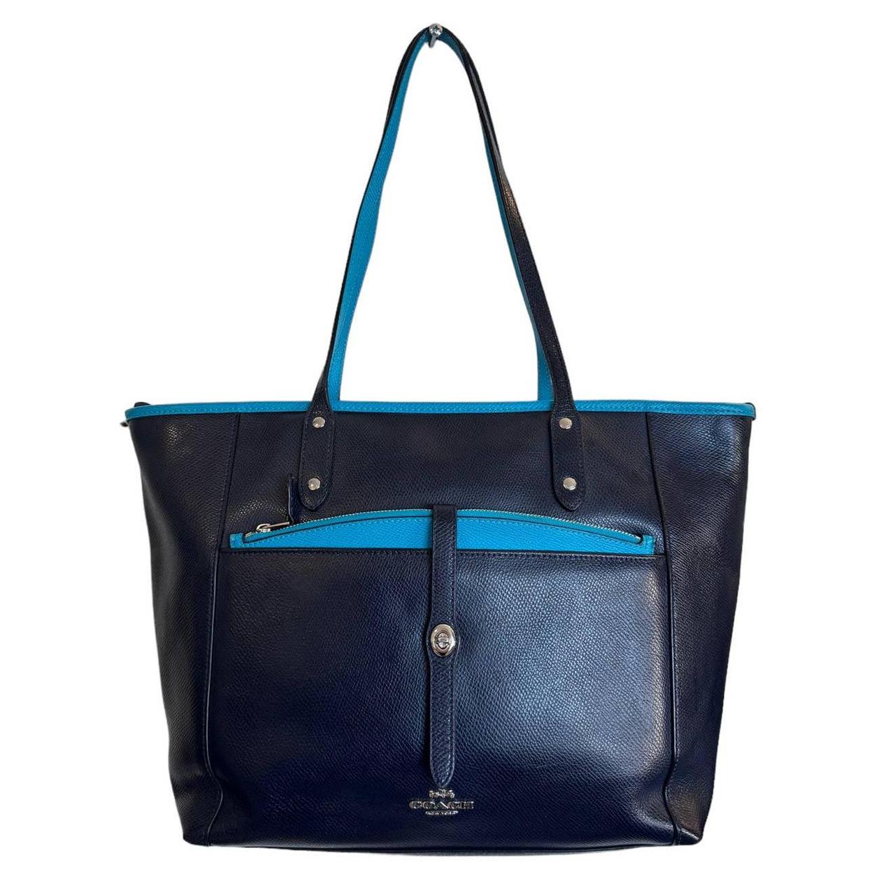 Navy blue coach tote hot sale