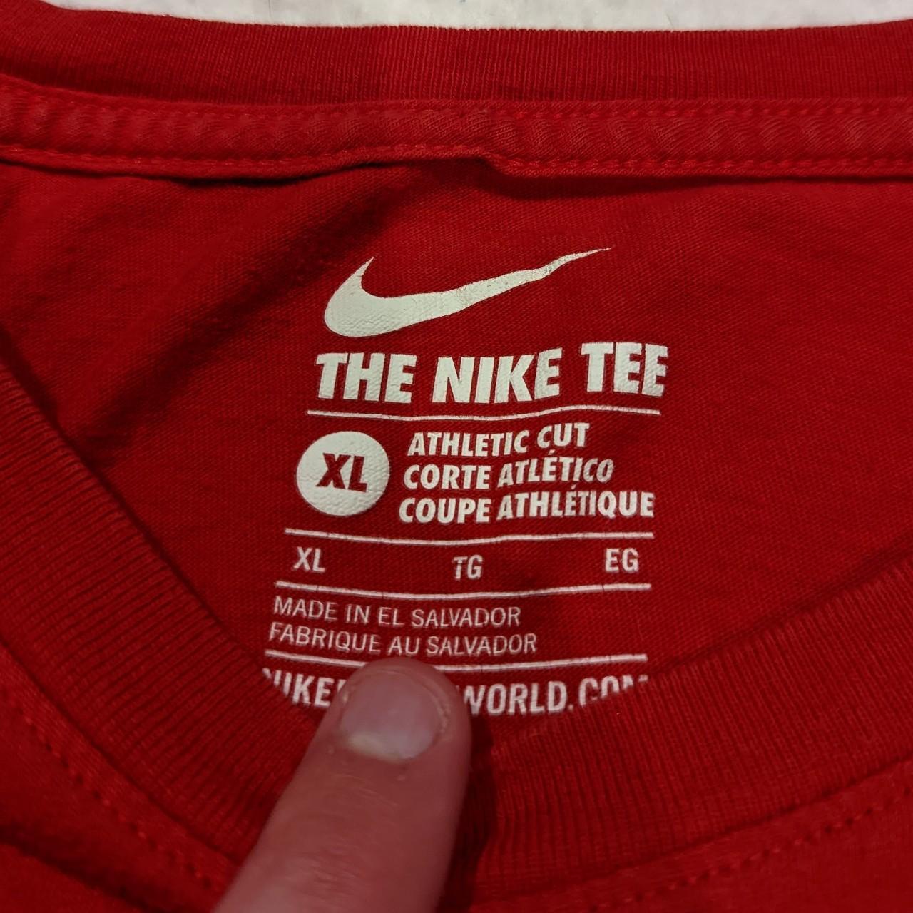 Nike Splatter Red T-Shirt. Size fits a XL. No... - Depop