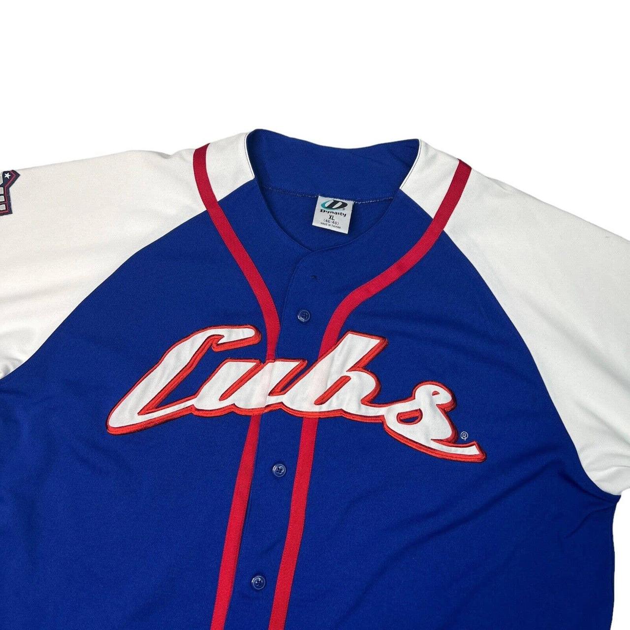 New MLB Chicago Cubs Dynasty Club Series Throwback Retro Jersey Blue Red XL