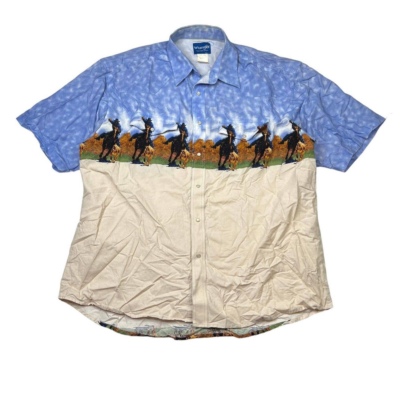 Vintage 90s Wrangler Cowboy Western Snap Shirt