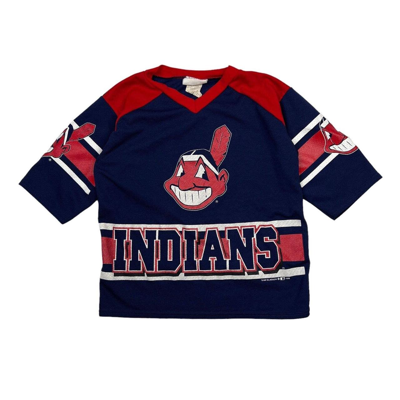 Adidas Cleveland Indians Baseball Jersey Youth Size Medium blue –  vintagehotbox