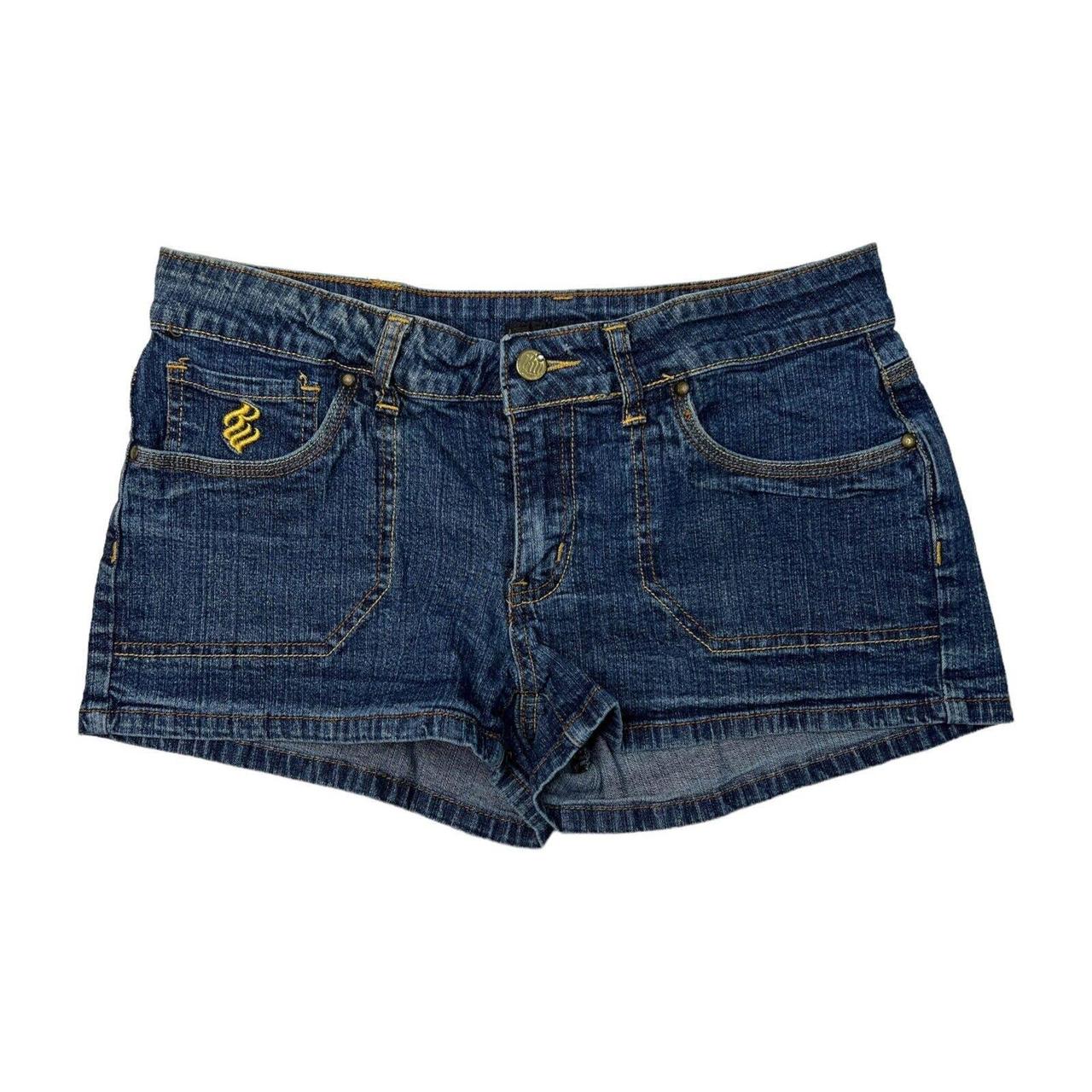 Y2K LOW-RISE DARK WASH DENIM SHORTS