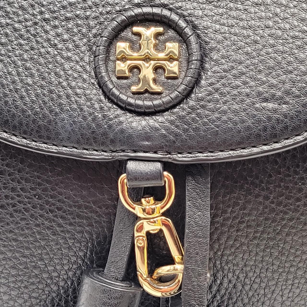 Authentic Tory Burch black leather backpack. 10x13 - Depop