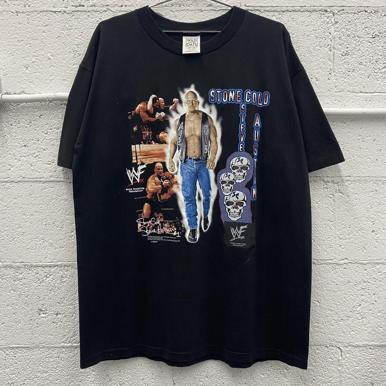 Vintage 90s WWF Stone Cold Austin Wrestling T-Shirt... - Depop