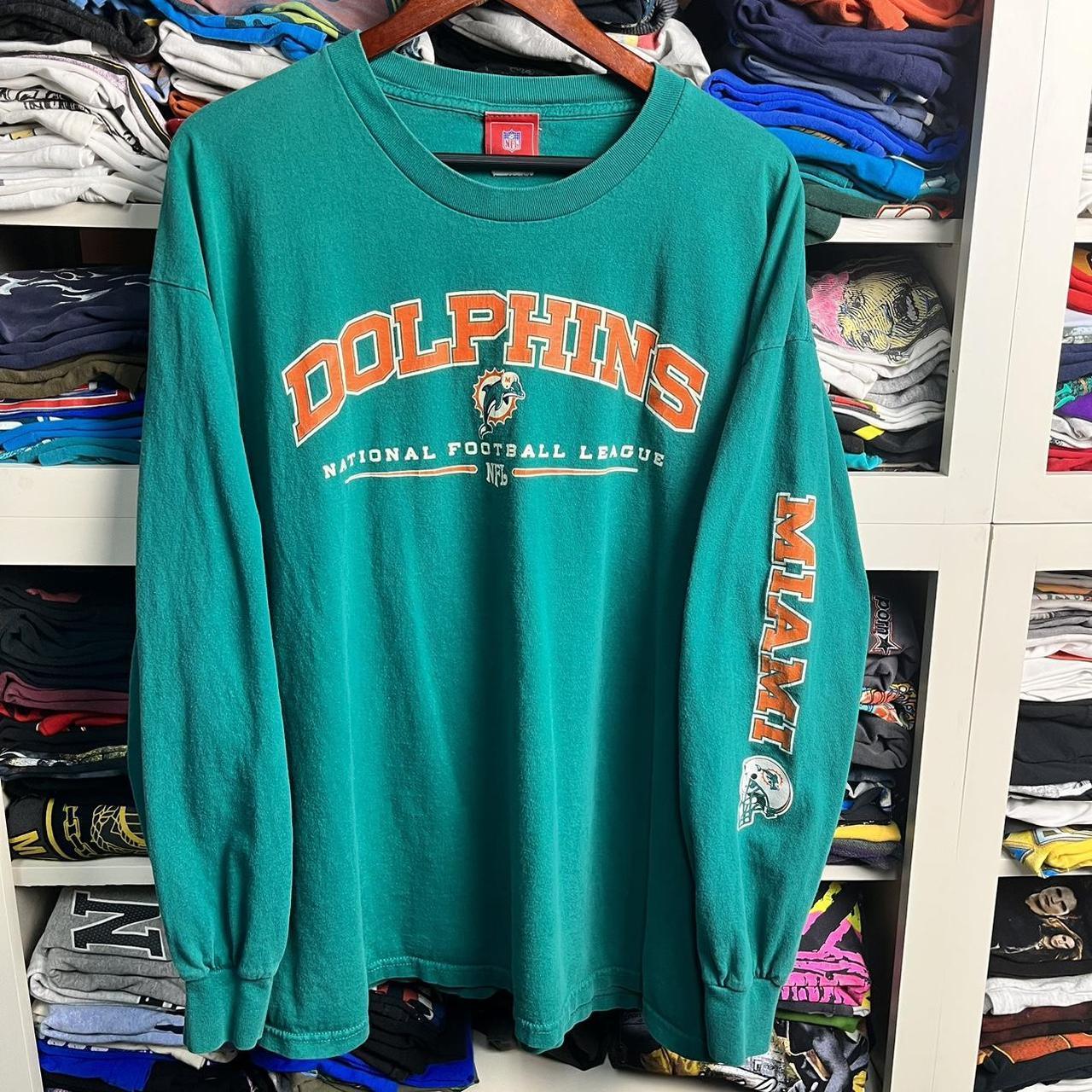 Vintage Y2K Miami Dolphins Hoodie Size: Large - Depop