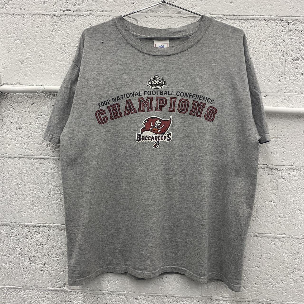 2003 Tampa Bay Buccaneers Super Bowl XXXVII NFC Champions Grey T