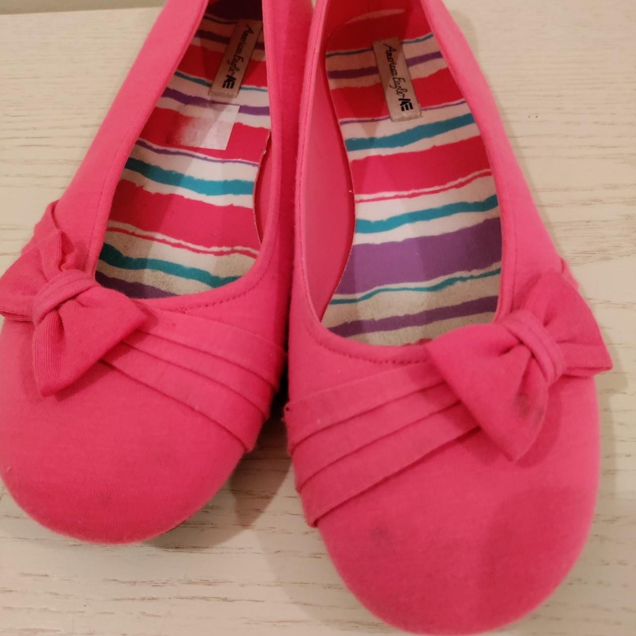 Hot Pink Bow Ballet Flats Adorable hot pink flats.... Depop