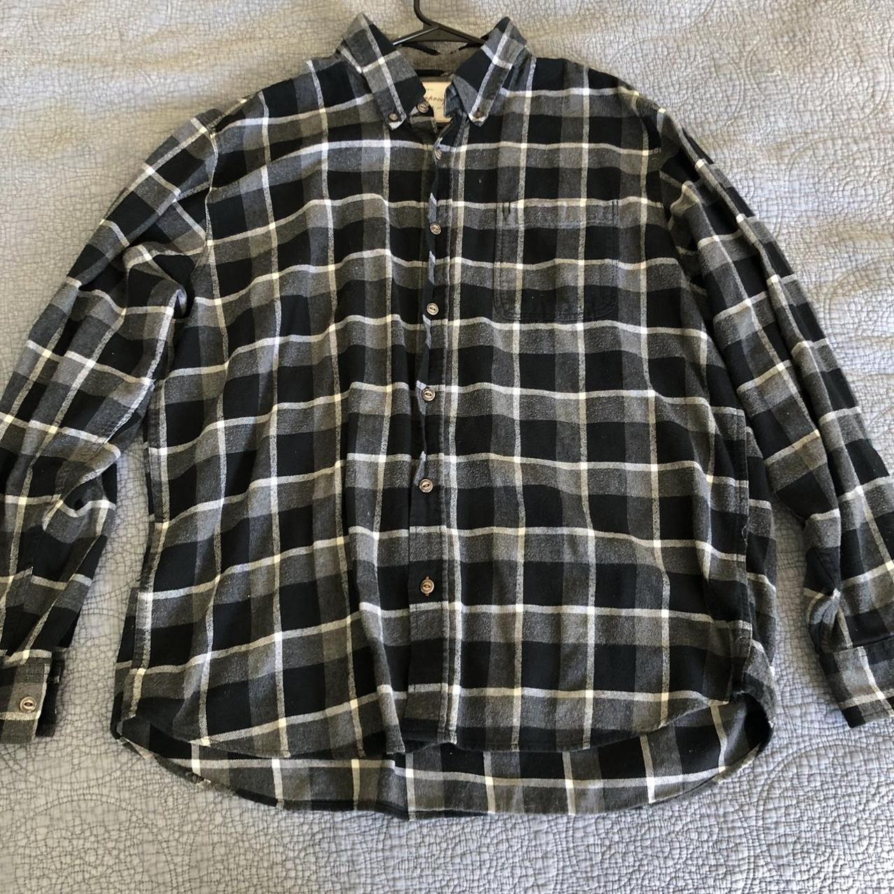 Vintage Flannel Men’s, Black And White Size XXL - Depop