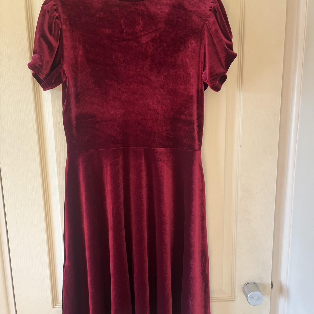 Hell Bunny burgundy velvet Joanne dress. Size M Depop