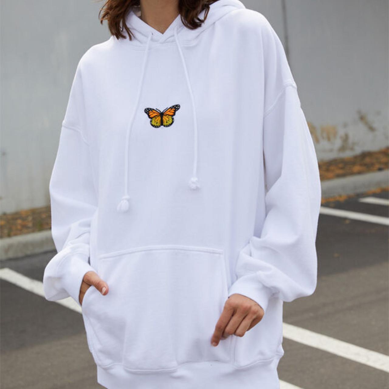 Brandy melville white butterfly hoodie sale