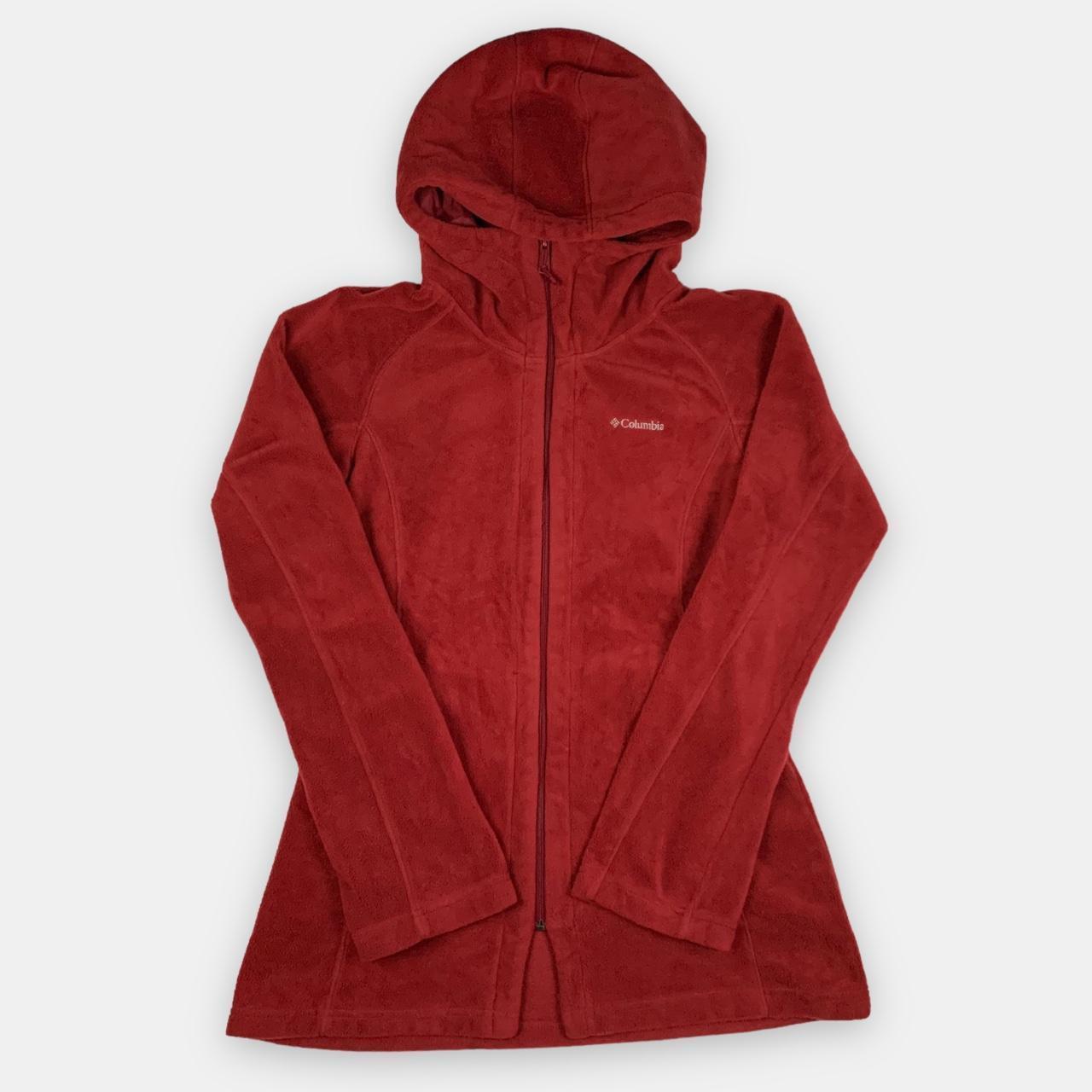 Vintage Columbia Embroidered Red Hooded Fleece Depop 5063