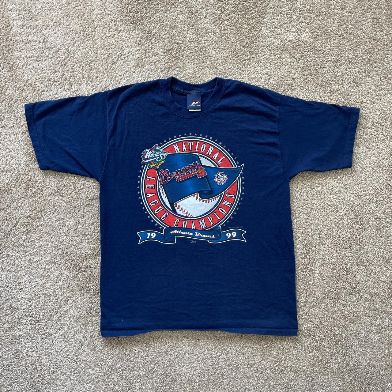 1999 vintage mlb world series atlanta braves t... - Depop