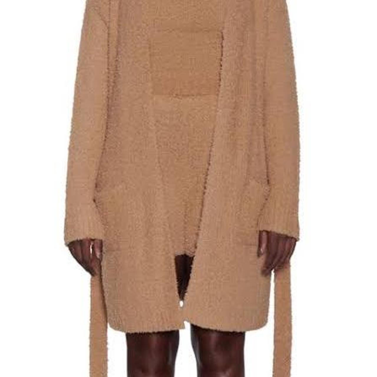 SKIMS Cozy Knit Short Robe Camel