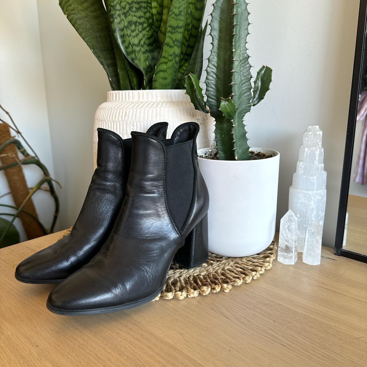 JO MERCER leather ankle block heel boots Size 38 or... Depop