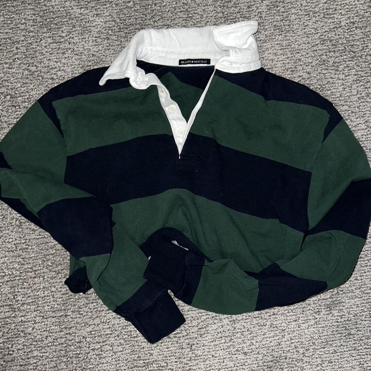 Brandy Melville Button Collared Crop Shirt Worn... Depop