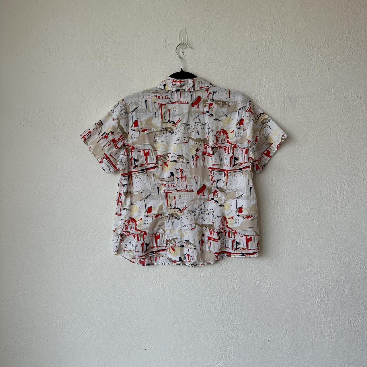 Women's Blouse - White/Multi - L – Patterned Summ… - image 4