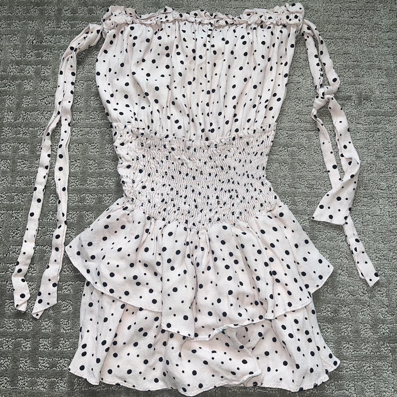 Light pink romper with black polka dots So cute and... - Depop