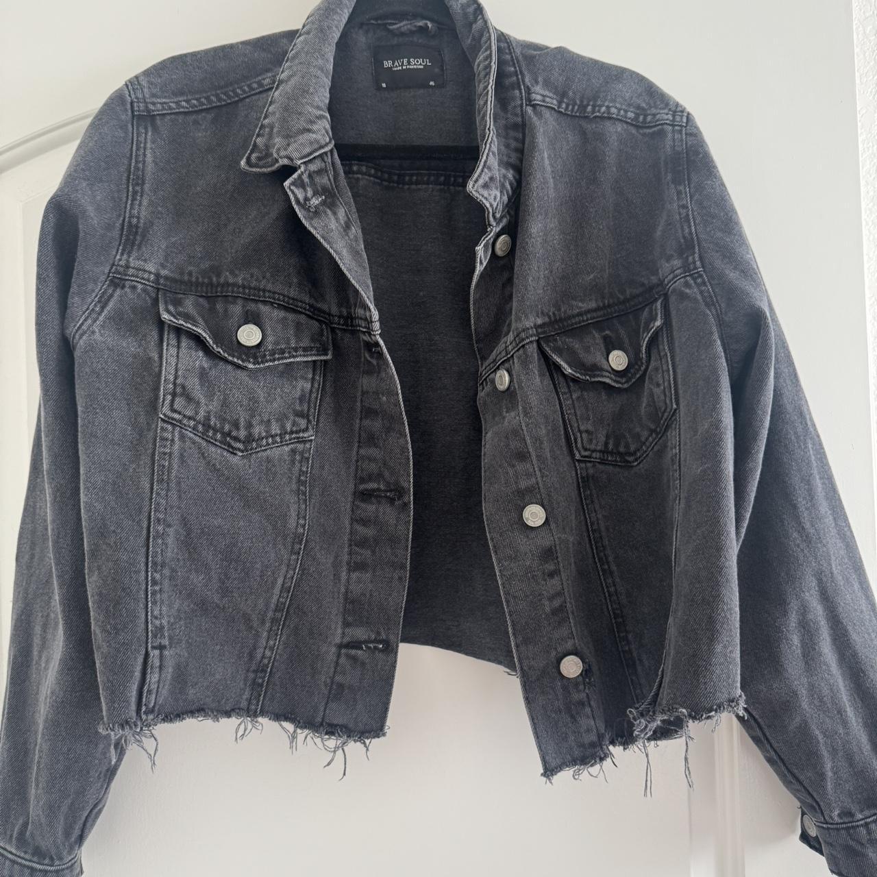 Brave Soul Women's Jacket Black 18 – Black denim jacket with a