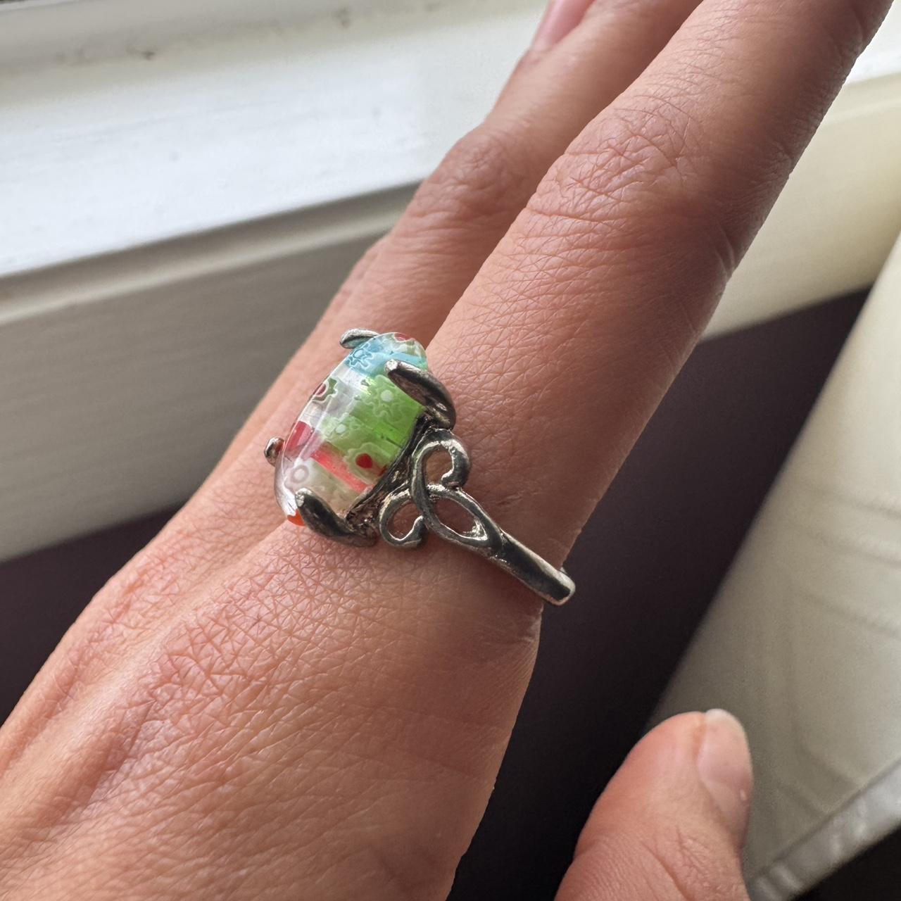 Women's Ring - Multi/Silver – Multicoloured gemst… - image 2